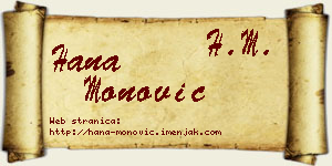 Hana Monović vizit kartica